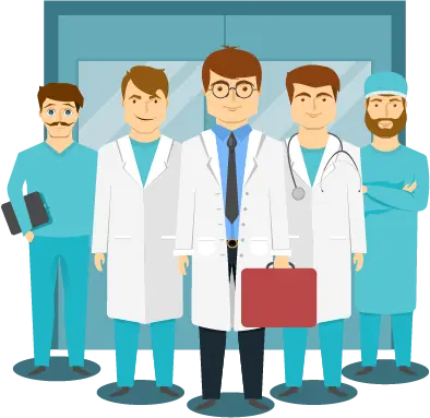 A doctor and his team